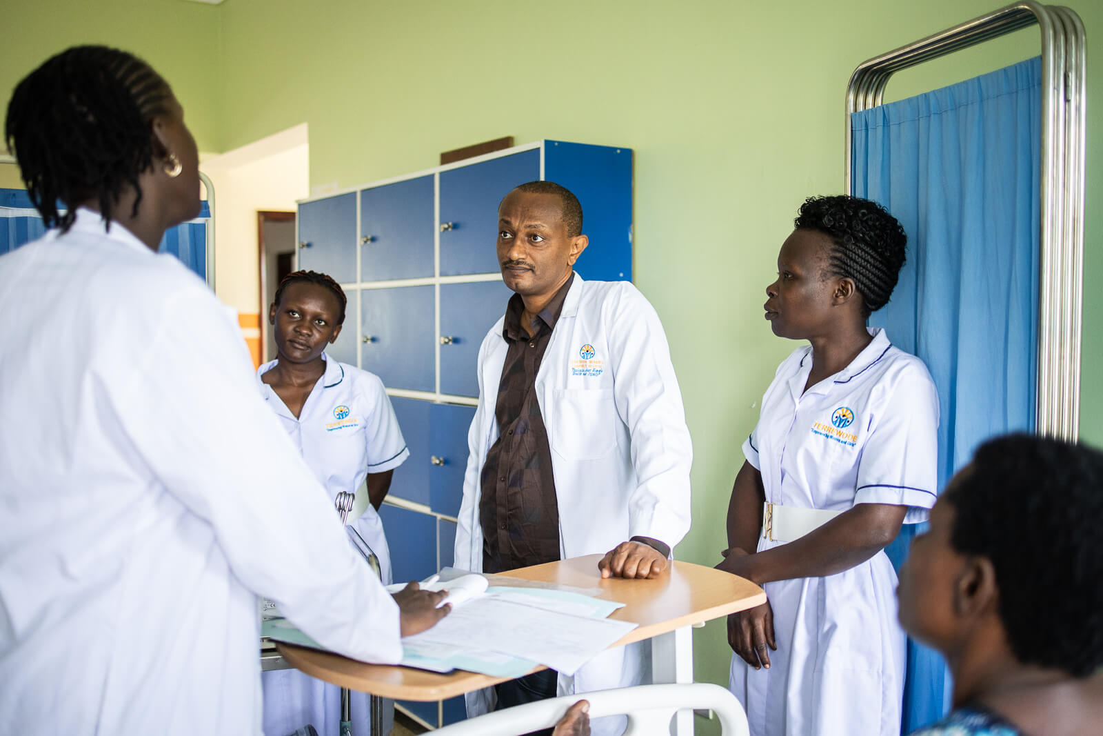 Health care professionals gathered together in Uganda