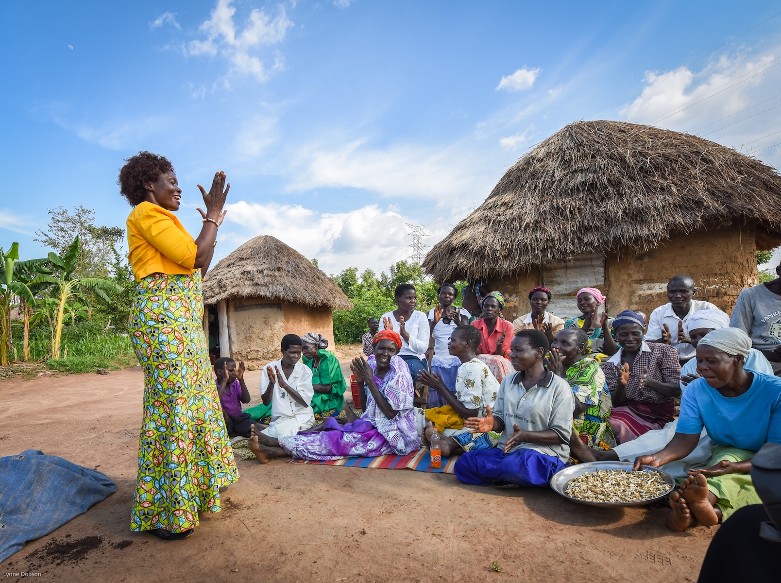 Alice with the women's empowerment group of fistula survivors that are growing mushrooms. They formed a coop to grow and sell and share the profits. Siroti.