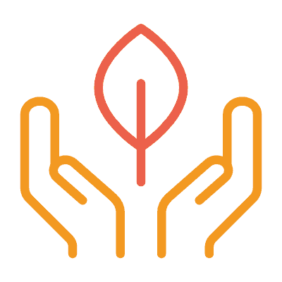 Leaf between hands icon